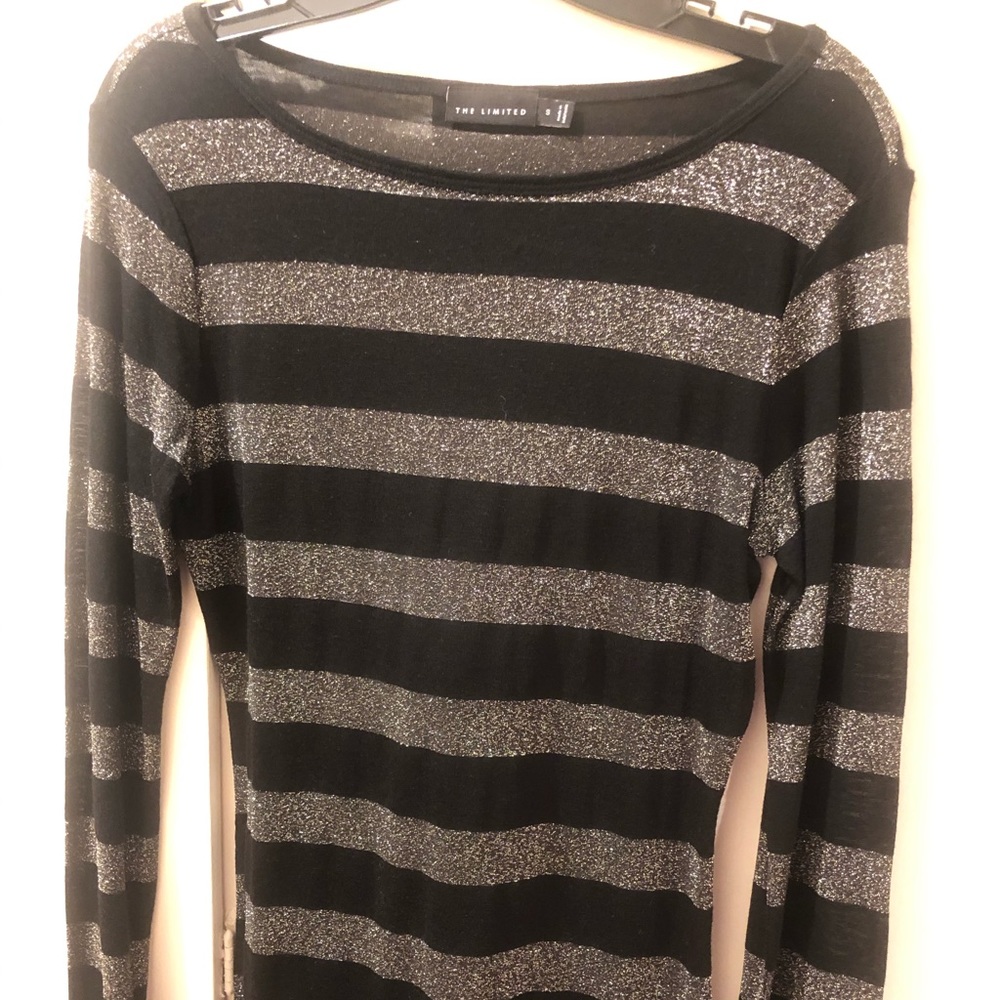 The Limited black and silver top